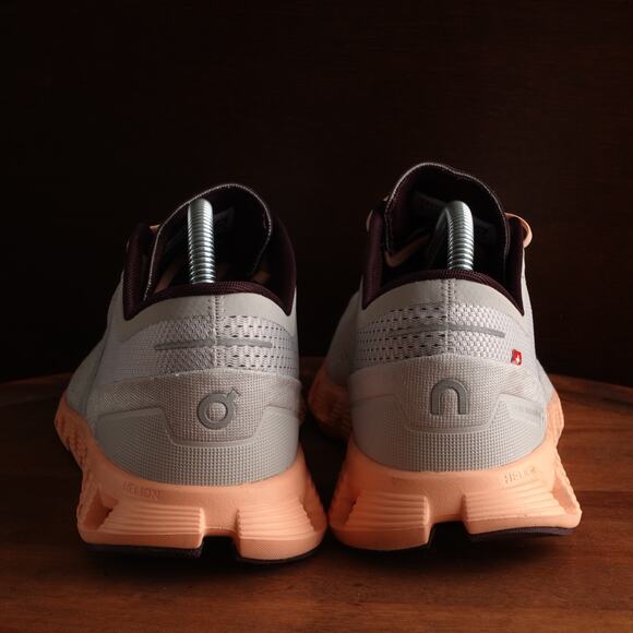 On Running Sneakers Womens SZ 11 Gray Orange Cloud X Athletic Training Gym Shoes - Picture 7 of 16